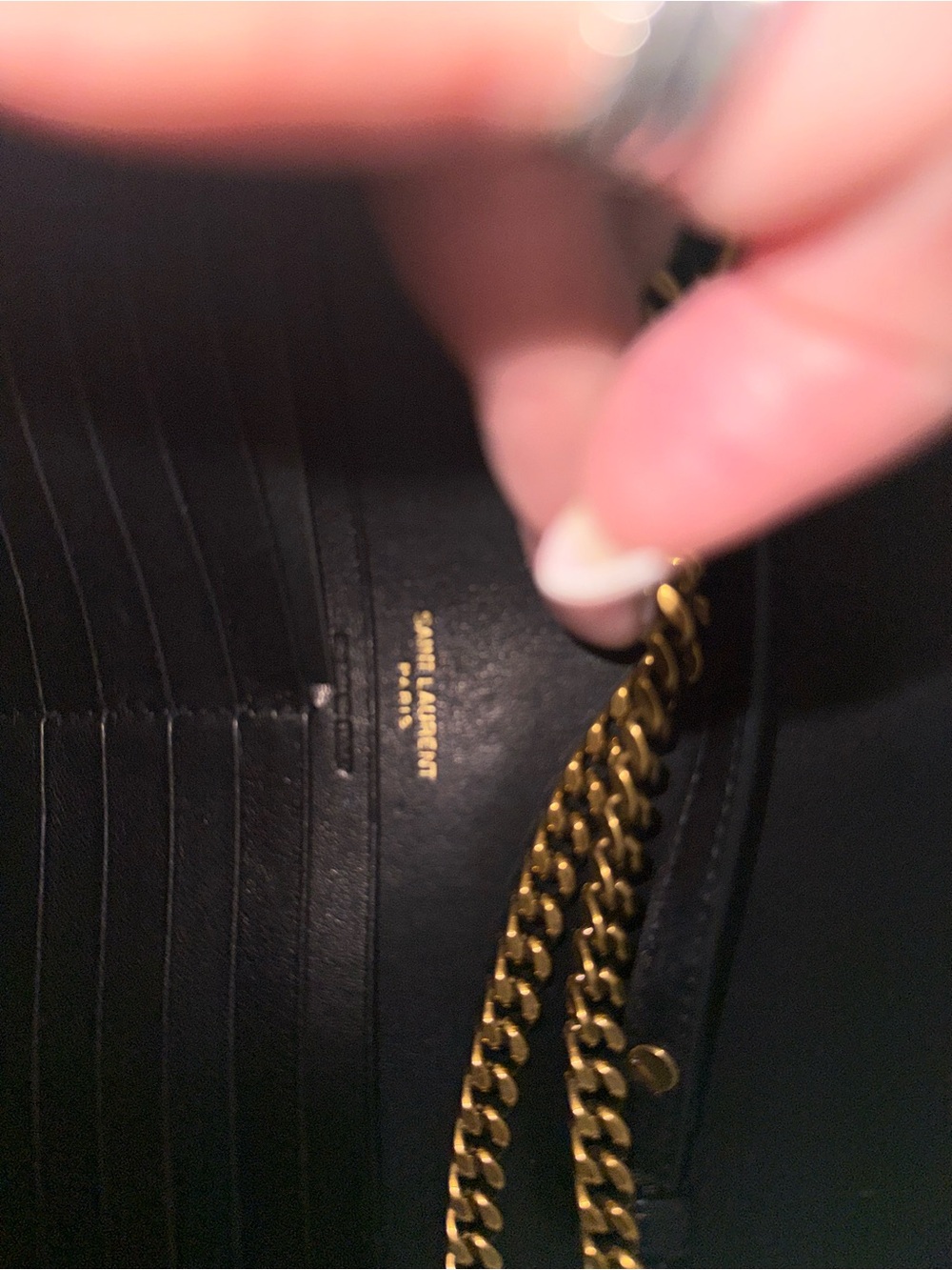 Saint Laurent Black Quilted Leather Shoulder Bag with Gold YSL Chain - Picture 4 of 11